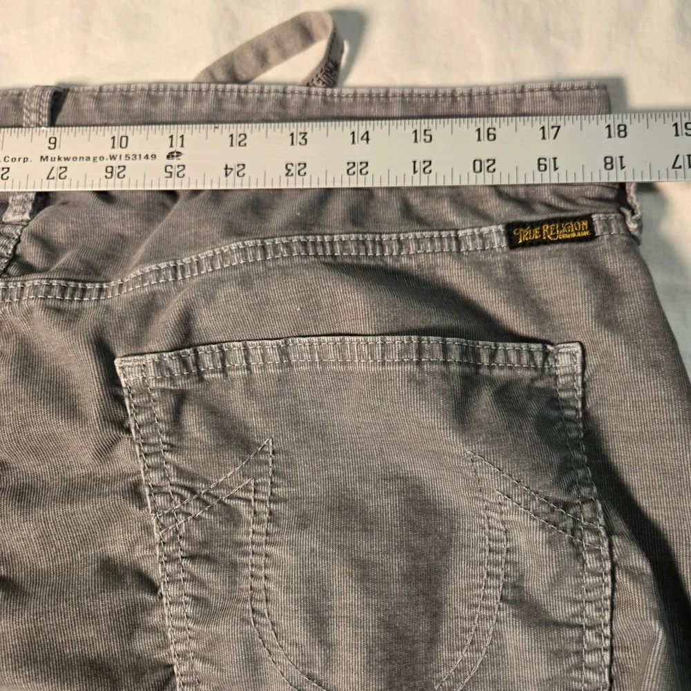 True Religion Pants Gray Corduroy Jogger Drawstring (Tag 34) Measures 36